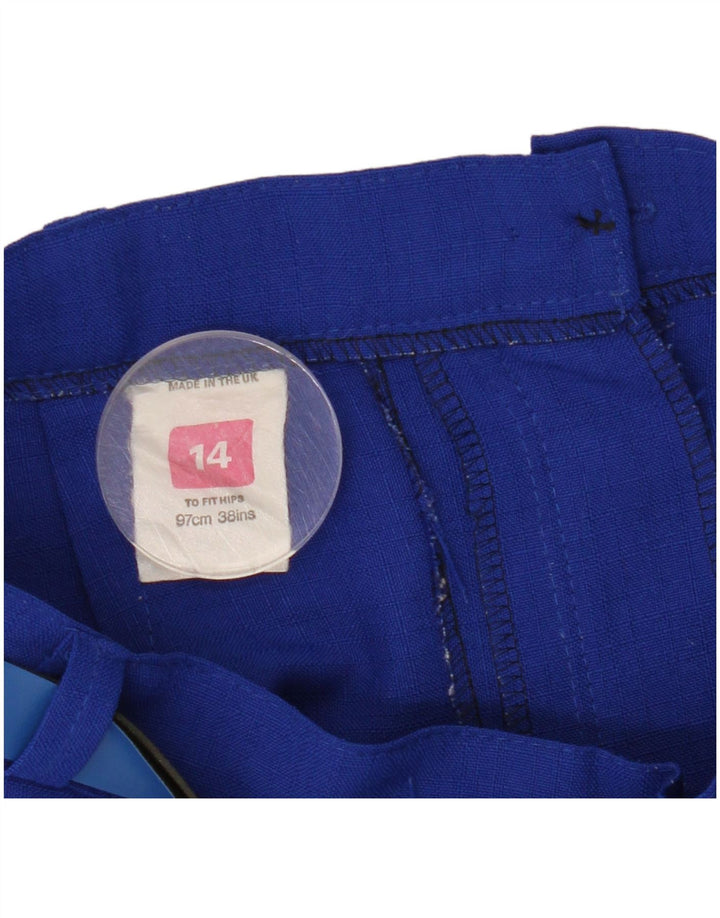 Fusta plisată vintage pentru femei UK 14 Medium W28 Poliester albastru