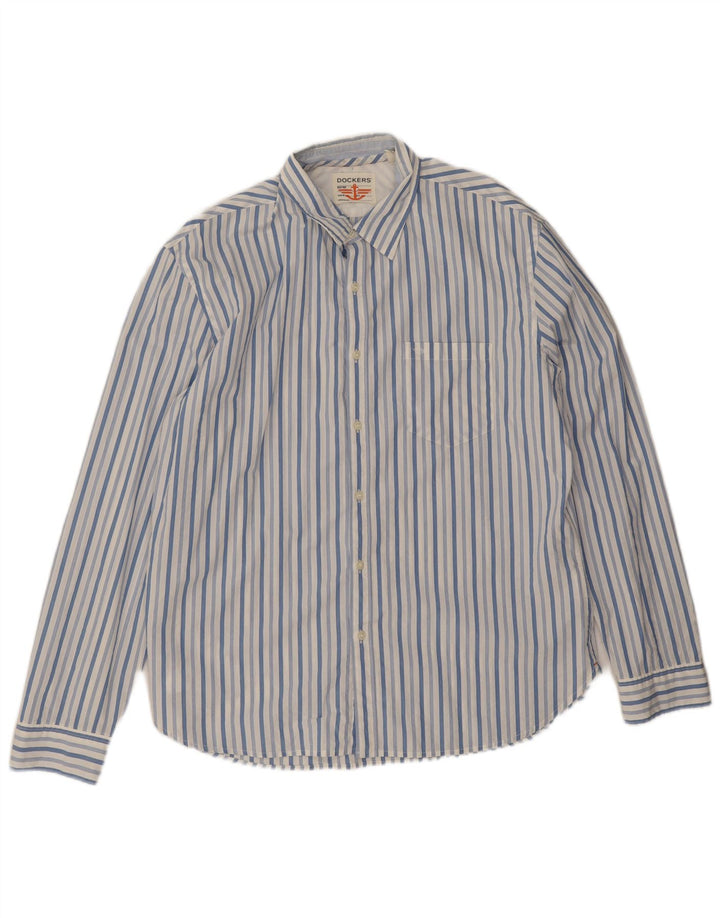 Cămașă Dockers pentru bărbați XL, albastru, bumbac cu dungi