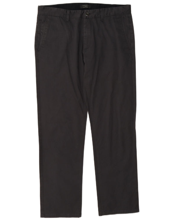 Pantaloni chino drepți pentru bărbați Zara EU 44 Mari L34 L30 Bumbac gri