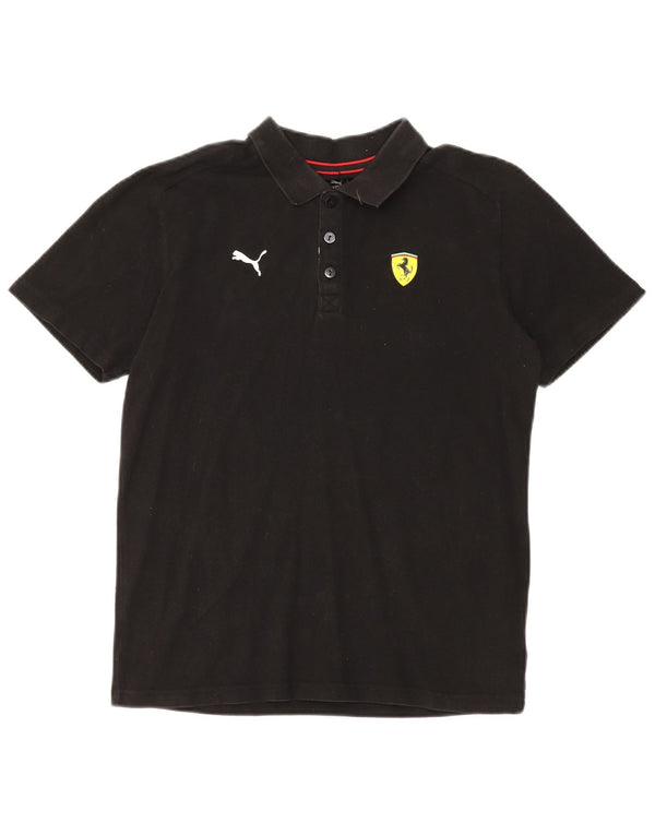 Tricou polo Puma Ferrari Graphic pentru bărbați, bumbac negru mic