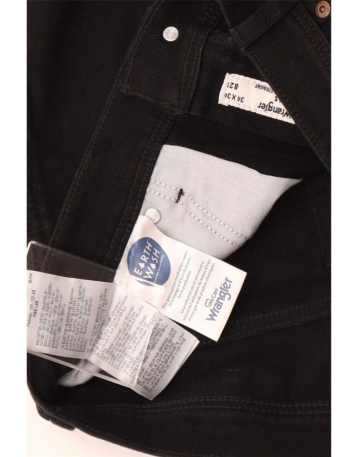 Blugi drepti pentru bărbați Wrangler W34 L34 bumbac negru