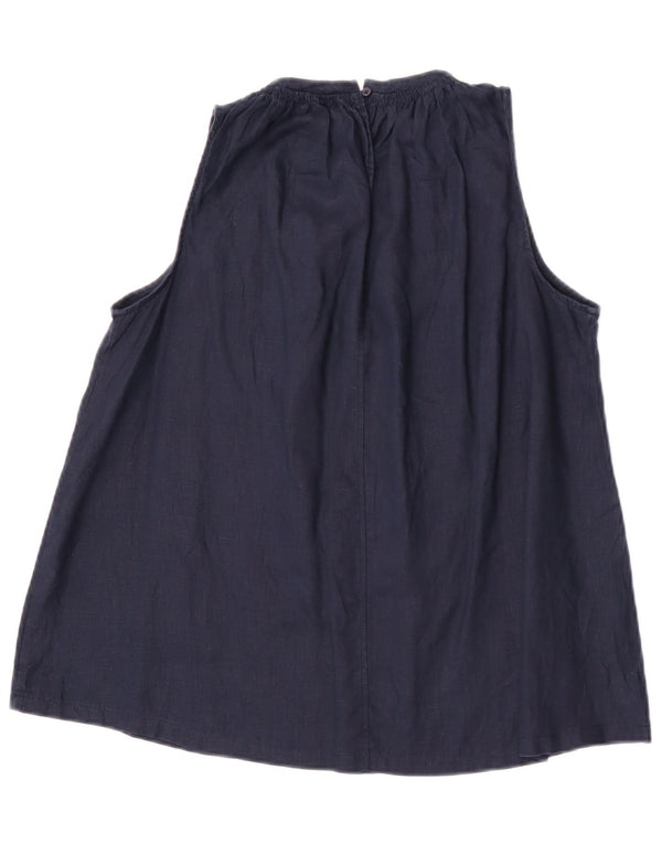 Bluză fără mâneci pentru femei Benetton UK 10 Small Blue Marine Linen