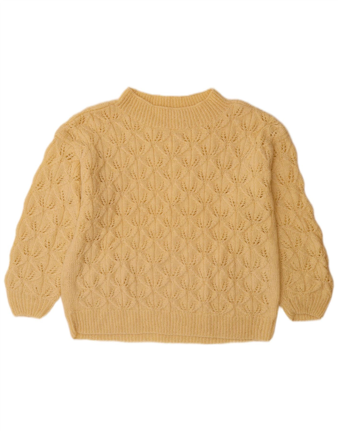 VINTAGE Pulover cu gât țestoasă pentru femei UK 14 Large Bej