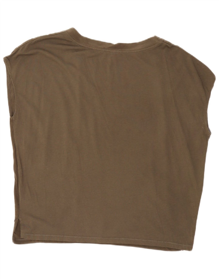 JIGSAW Bluză supradimensionată pentru femei UK 14 Medium Khaki Modal