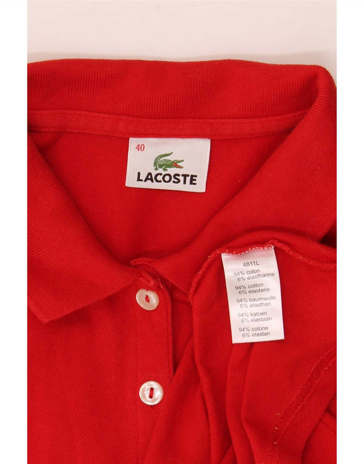 Tricou polo Lacoste pentru femei Mărimea 40 bumbac roșu mediu