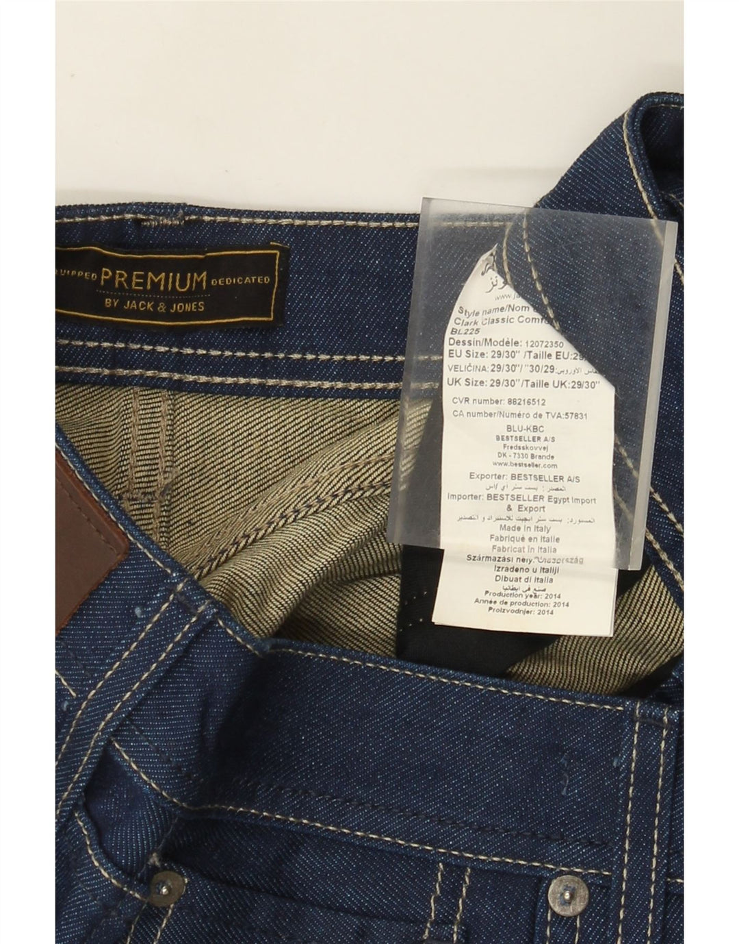 Blugi drepți pentru bărbați Jack & Jones W29 L30 bumbac albastru