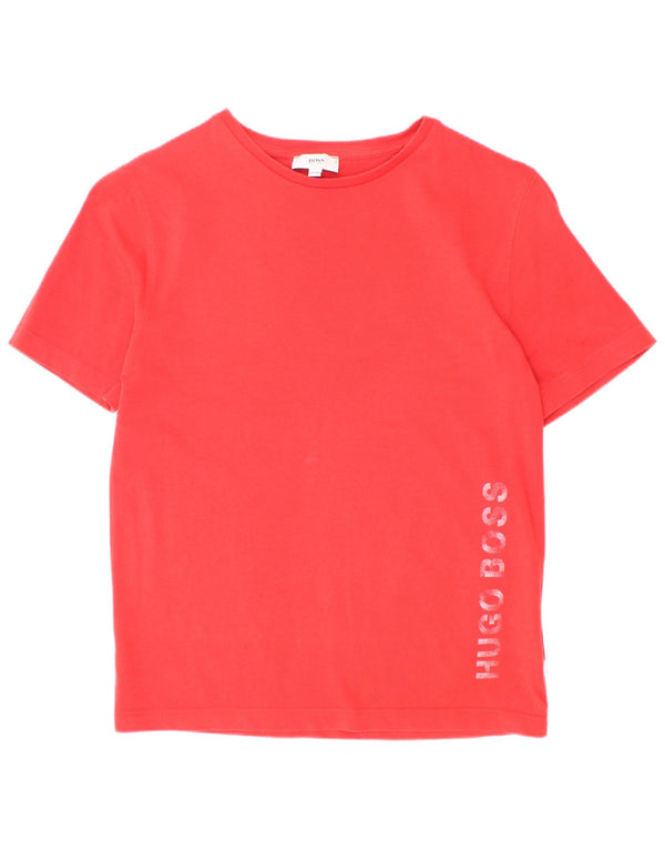 Tricou grafic Hugo Boss pentru baieti Top 9-10 ani bumbac rosu