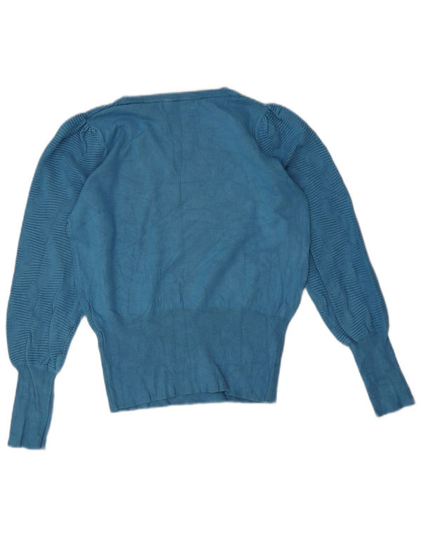 Pulover pentru damă Marks & Spencer, cu gât de barcă, UK 10 Small Blue Chevron