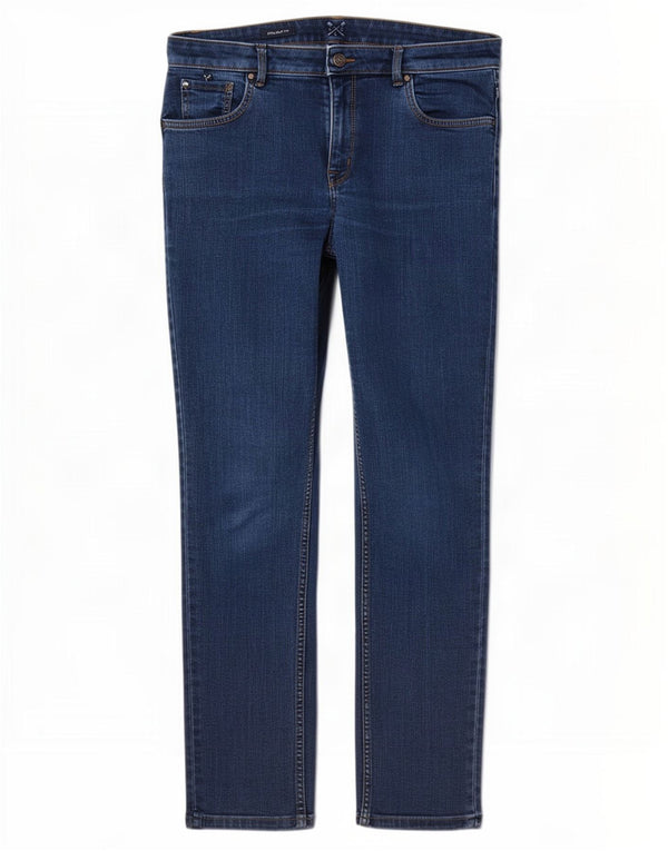Crew Clothing Blugi drepti pentru femei UK 12 Medium W32 L27 Bleumarin Bumbac