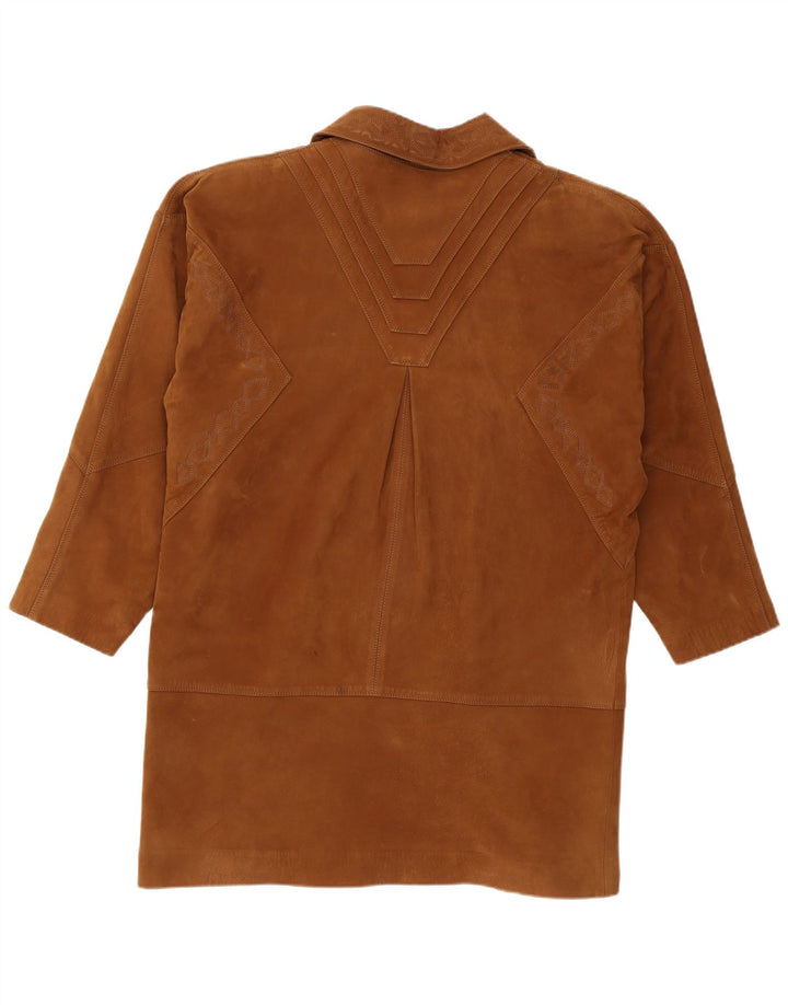 HEITORN Pardesiu de piele intoarsa pentru femei EU 46 XL din piele maro