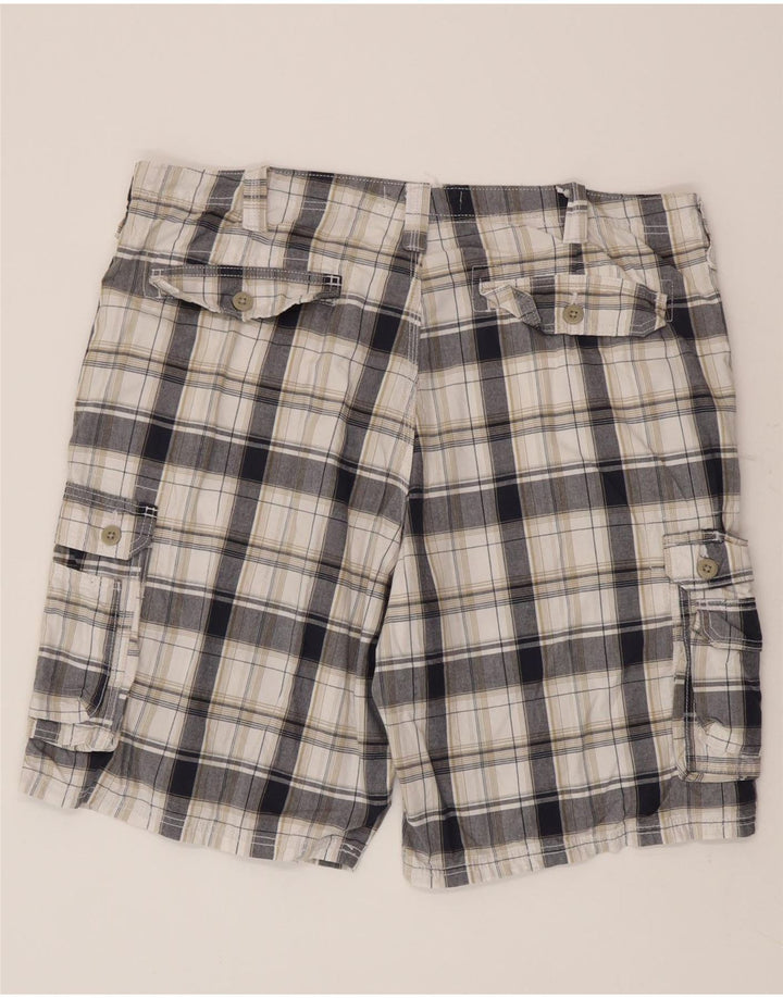 Pantaloni scurți cargo pentru bărbați Lee W40 XL, bumbac alb cu carouri