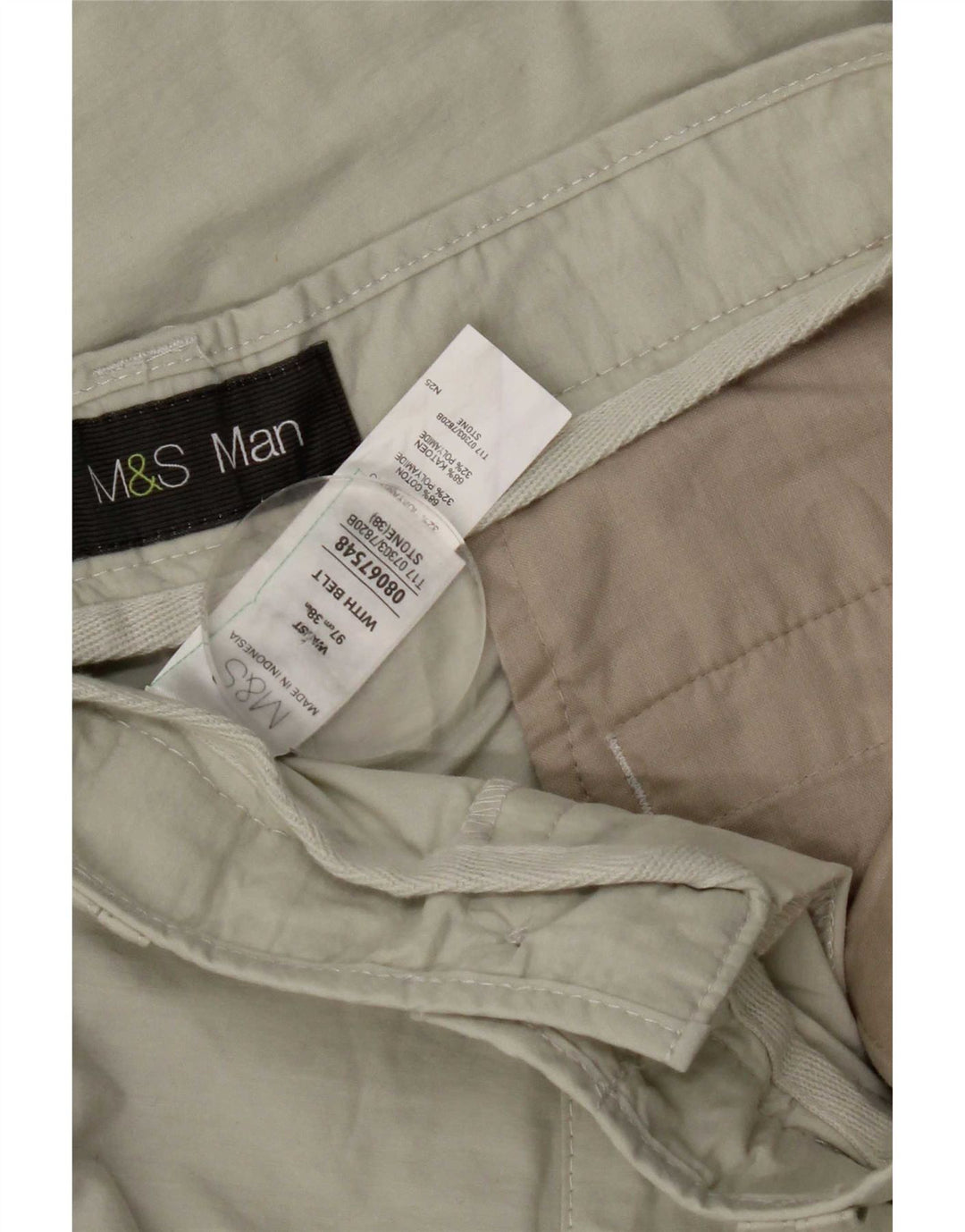 Bermude pentru bărbați Marks & Spencer Cargo W38 XL, bumbac, bej