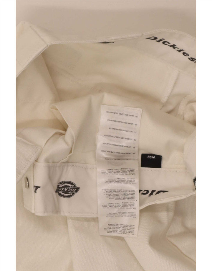 Pantaloni tăiați pentru femei Dickies cu talie înaltă L28 L25 Poliester alb