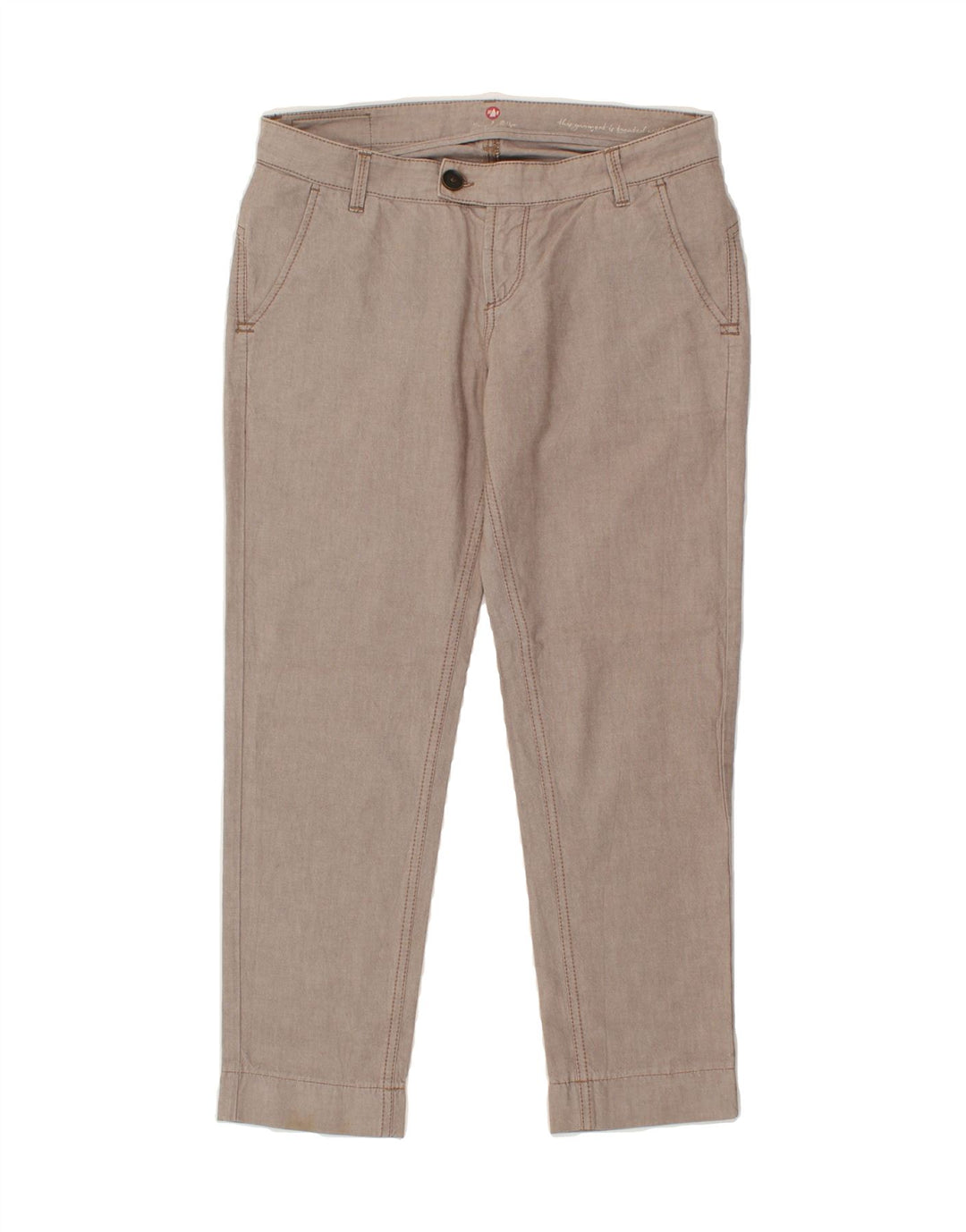 MURPHY & NYE Womens Crop Chino Trousers W29 L26 Grey Cotton Vintage Murphy & Nye and Second-Hand Murphy & Nye from Messina Hembry 