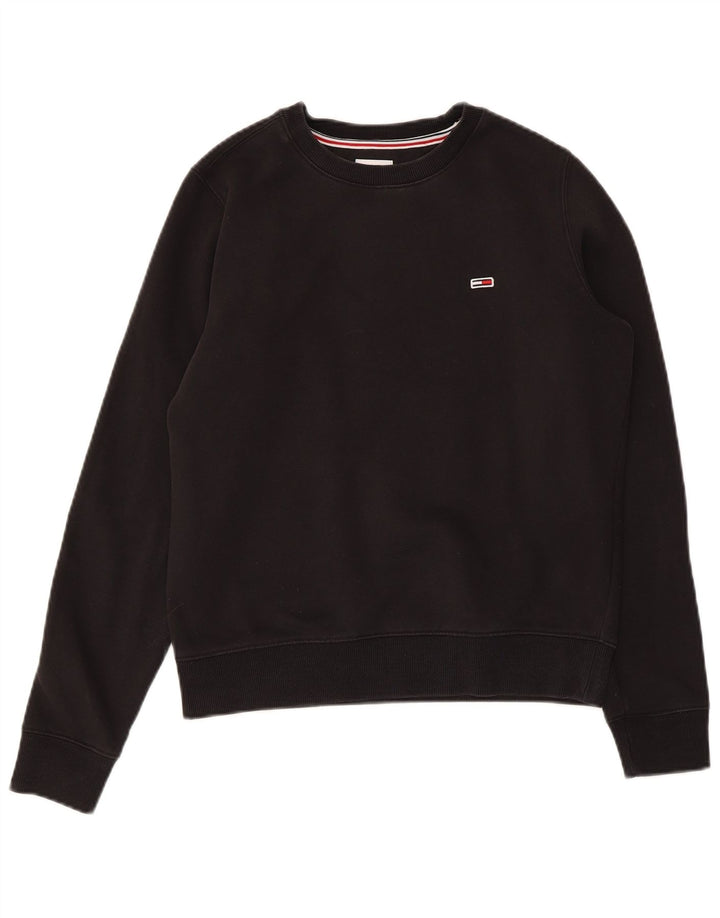 TOMMY HILFIGER Pulover supradimensionat pentru femei UK 6 XS Bumbac negru
