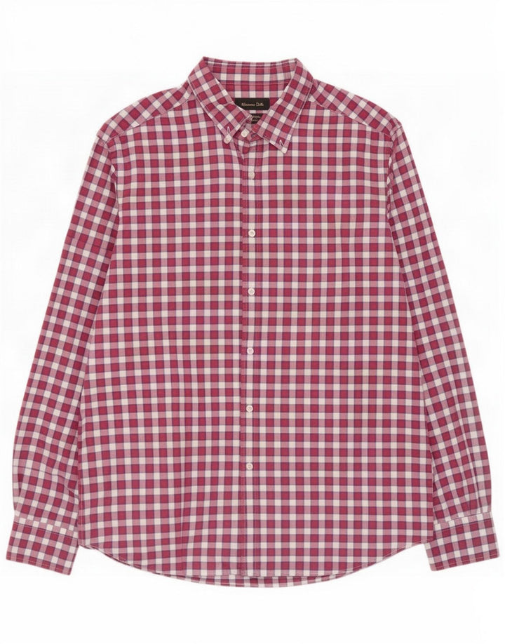 Massimo Dutti Cămașă pentru bărbați 2XL Pink Vichy