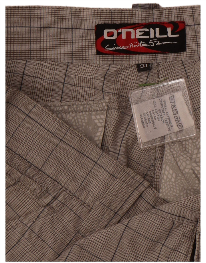 Pantaloni scurți chino pentru bărbați O'Neill W31, bumbac carouri, gri mediu