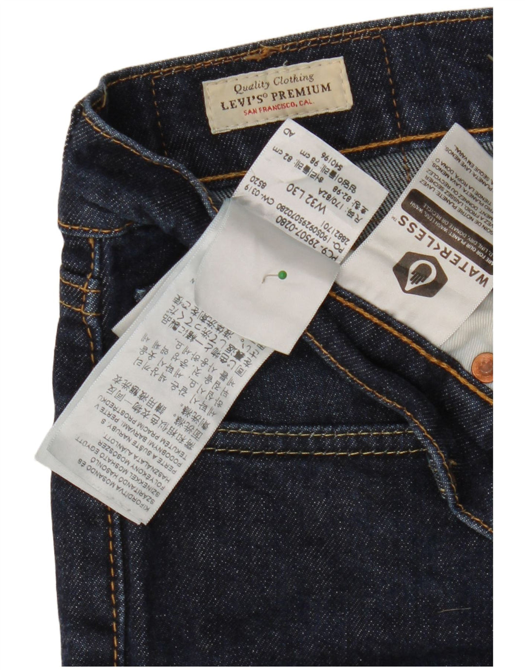 Blugi drepti pentru femei LEVI'S 502 W32 L30 bumbac albastru