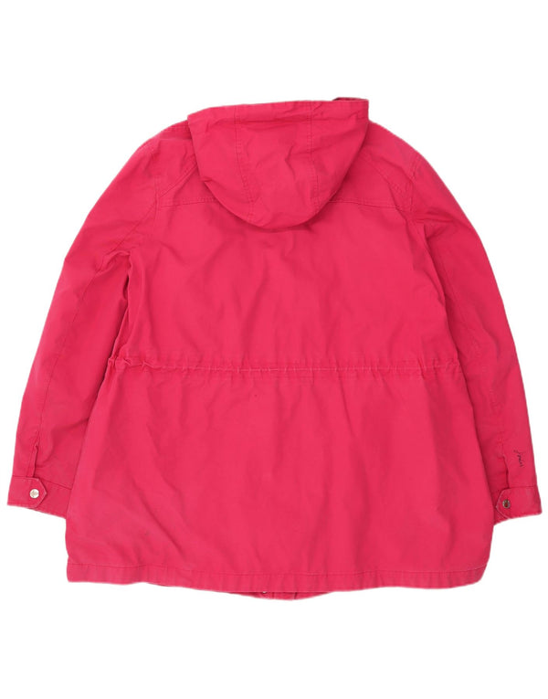 Jachetă de ploaie cu glugă Joules pentru femei UK 18 XL, bumbac roz