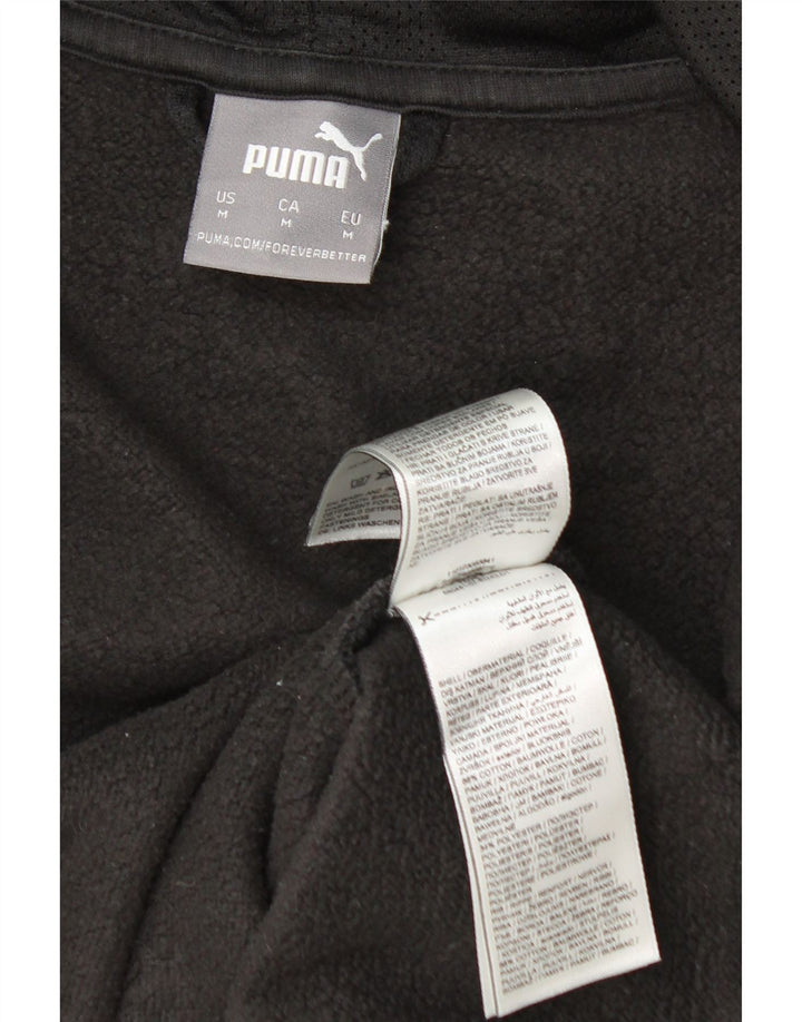 Pulover Puma Graphic Zip pentru bărbați, bumbac mediu negru
