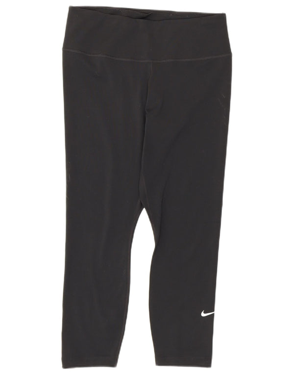Leggings capri Nike Dri Fit pentru femei UK 12 Poliester mediu negru