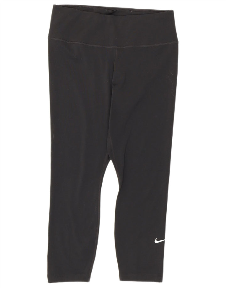 Leggings capri Nike Dri Fit pentru femei UK 12 Poliester mediu negru