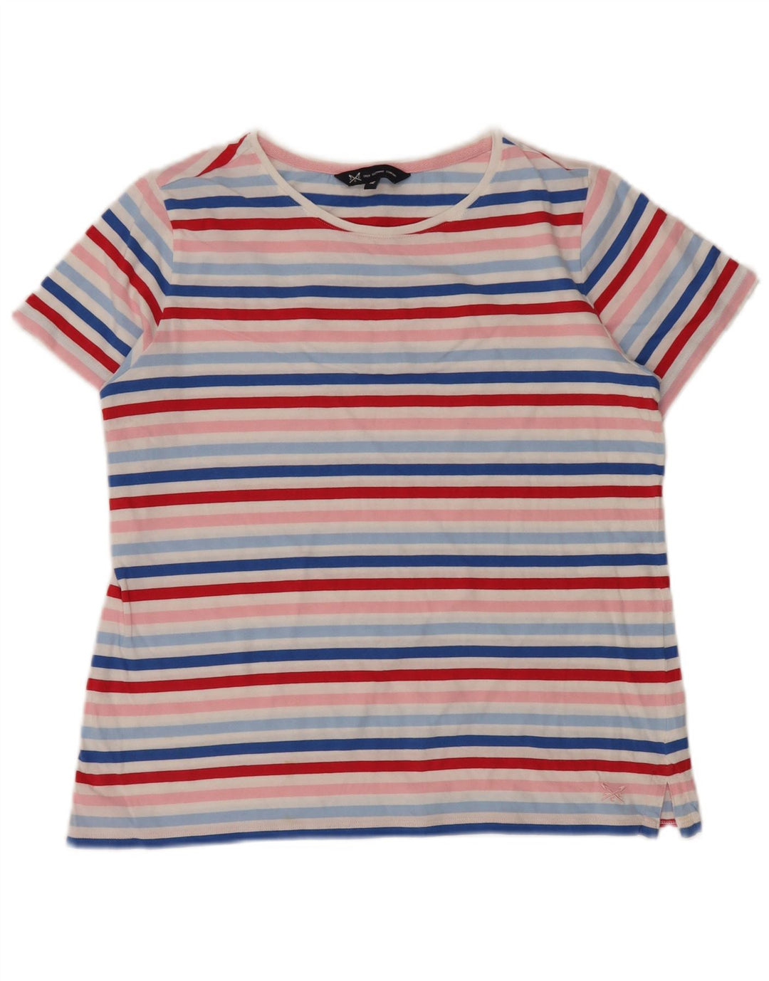 Crew Clothing Tricou pentru femei Top UK 12 Bumbac cu dungi medii multicolore