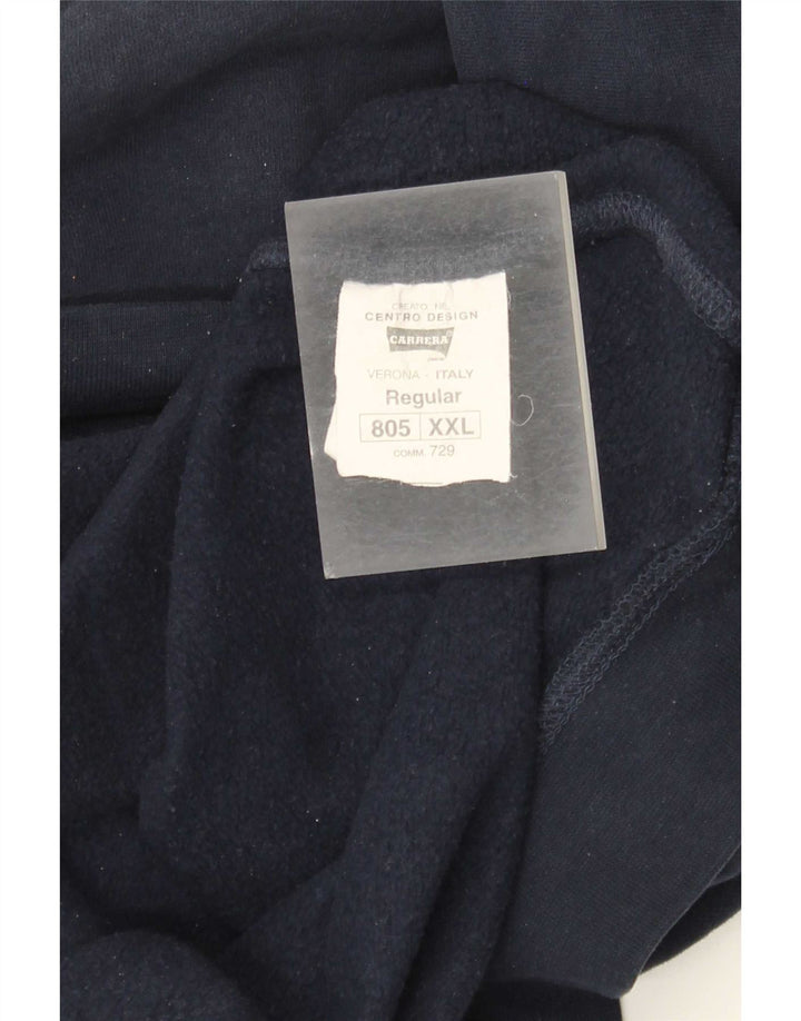 Pulover cu grafic pentru bărbați Carrera, 2XL, bumbac bleumarin