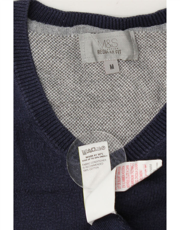 Pulover cu decolteu în V Marks & Spencer pentru bărbați, mediu bleumarin