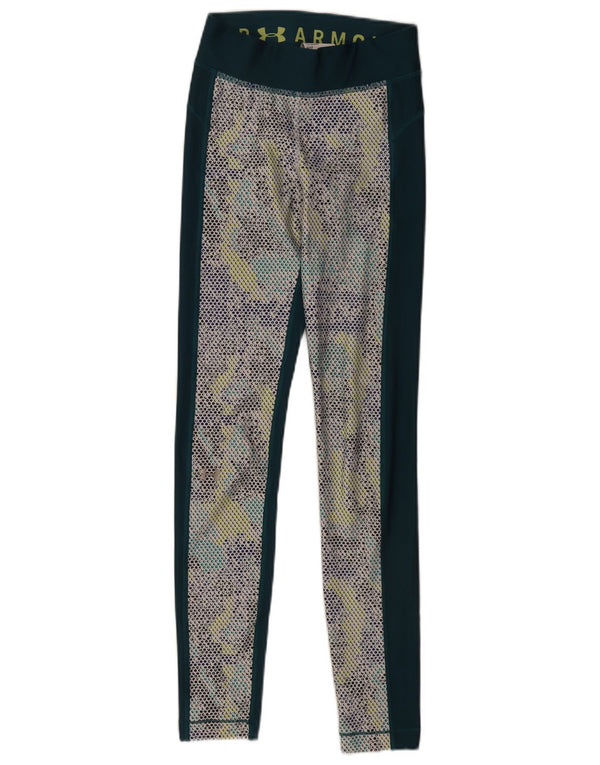 Leggings de compresie Under Armour pentru femei UK 6 XS Green Spotted Sports