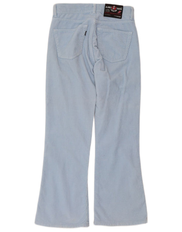 Pantaloni vintage damă bootcut din velur L26 L27 bumbac albastru