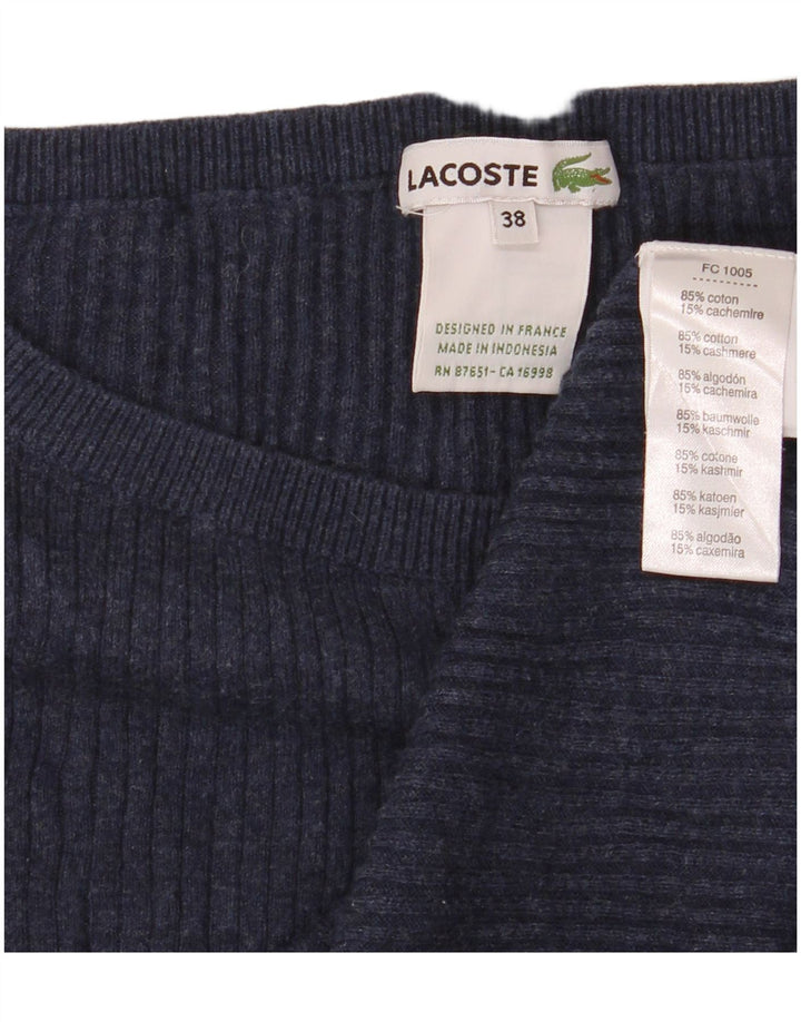 Pulover pentru femei Lacoste, cu mâneci 3/4, cu gât de barcă, mărime 38, mediu bleumarin