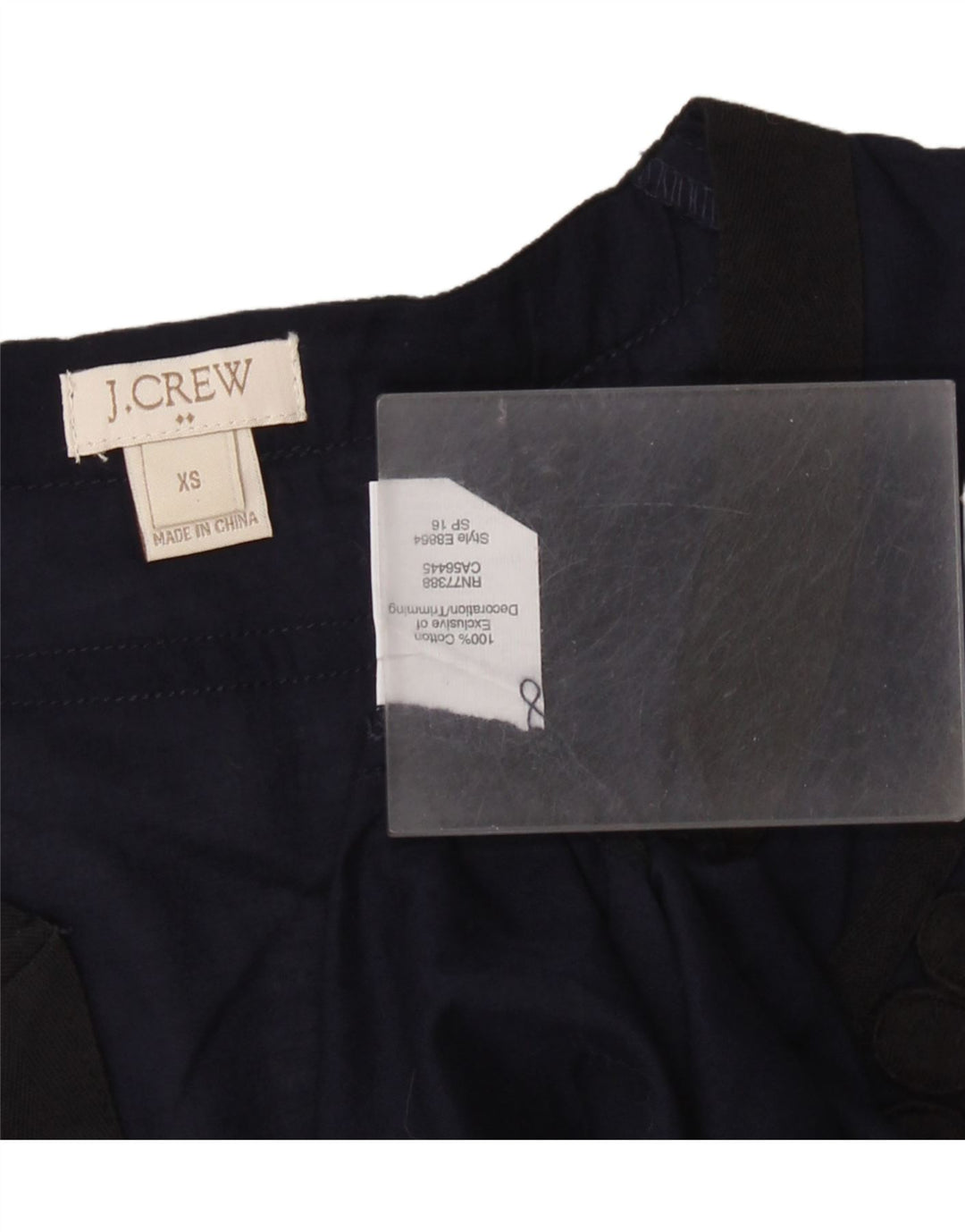 Bluză supradimensionată cu mâneci 3/4 pentru femei J. CREW UK 6 XS bumbac bleumarin