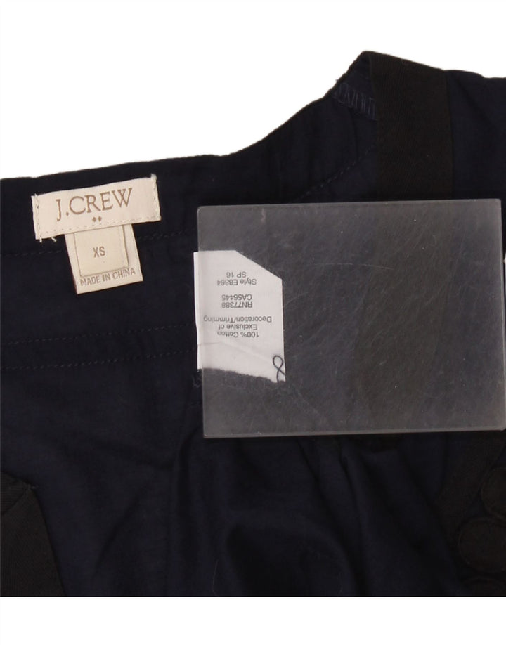 Bluză supradimensionată cu mâneci 3/4 pentru femei J. CREW UK 6 XS bumbac bleumarin