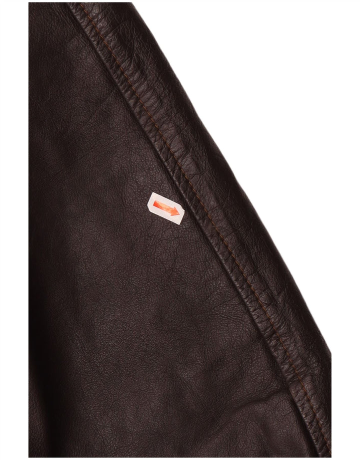Jachetă de piele pentru bărbați VINTAGE UK 42 XL din piele maro