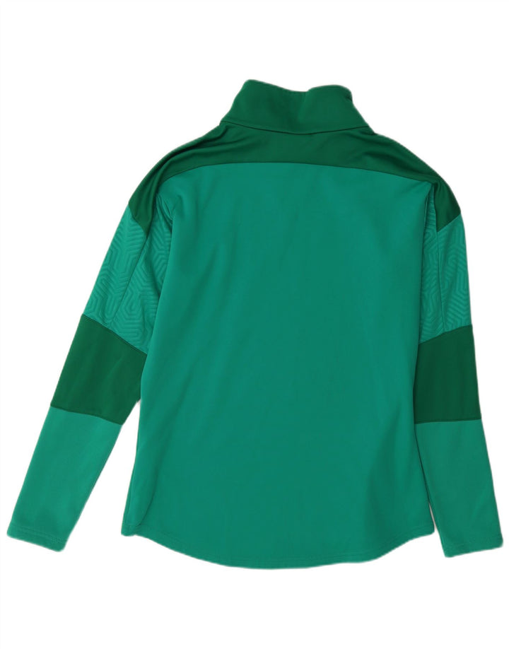 Pulover pentru bărbați Puma, cu fermoar și gât, din poliester color bloc verde mediu