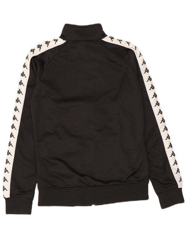 Jachetă de top pentru trening grafic Kappa pentru femei UK 16, mare, negru, color block
