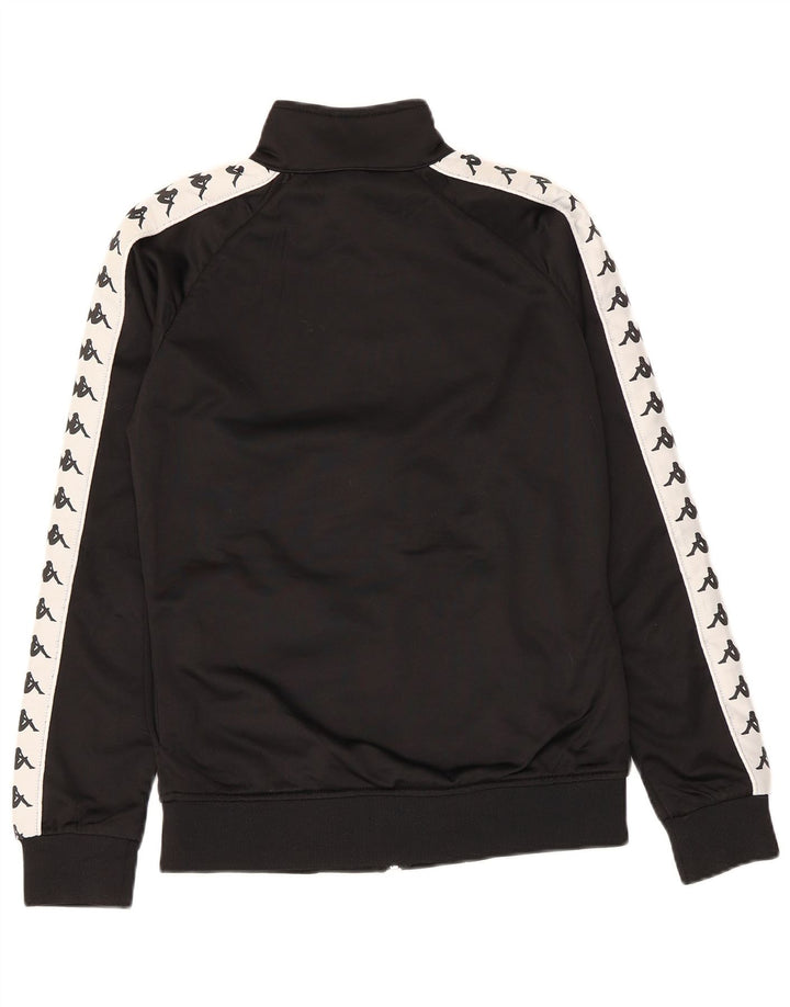 Jachetă de top pentru trening grafic Kappa pentru femei UK 16, mare, negru, color block