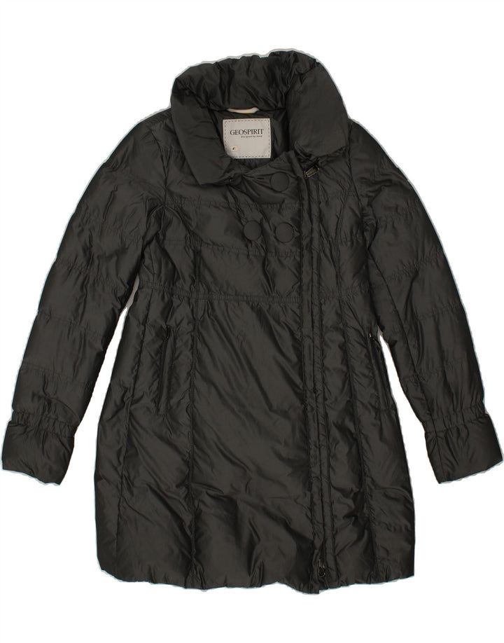 GEO SPIRIT Womens Padded Coat IT 40 Small Grey Polyester Vintage Geo Spirit and Second-Hand Geo Spirit from Messina Hembry 