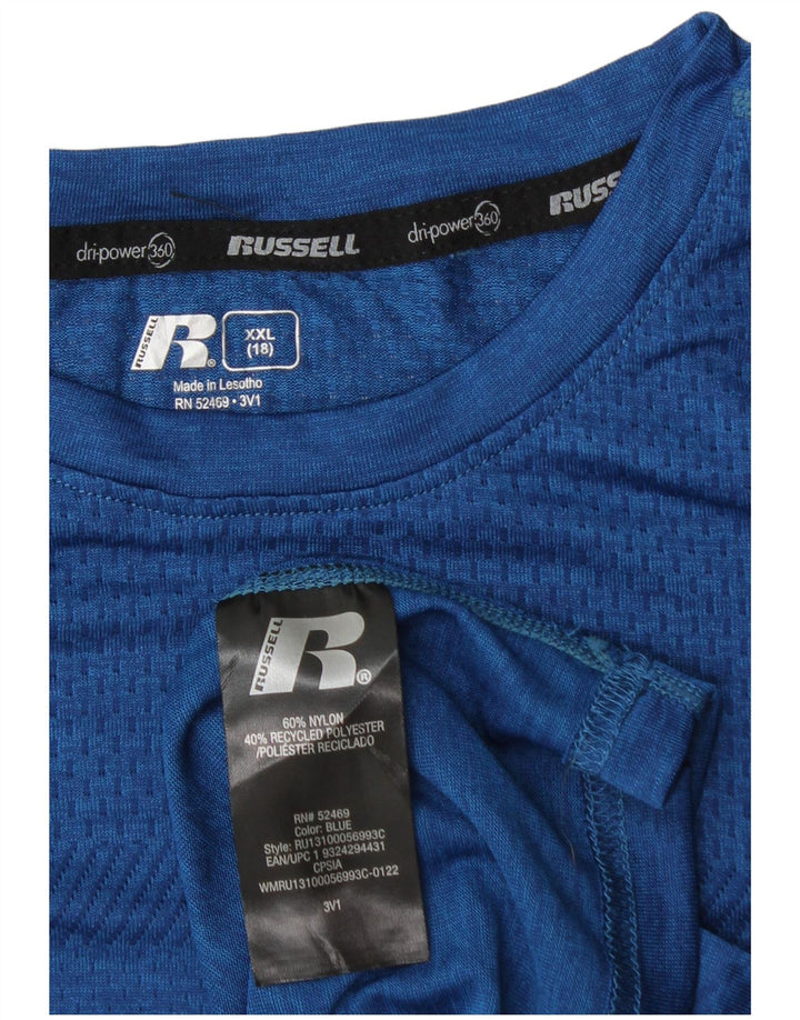 RUSSELL ATHLETIC Băieți Dri-Power Tricou Top 15-16 ani 2XL Albastru Nylon