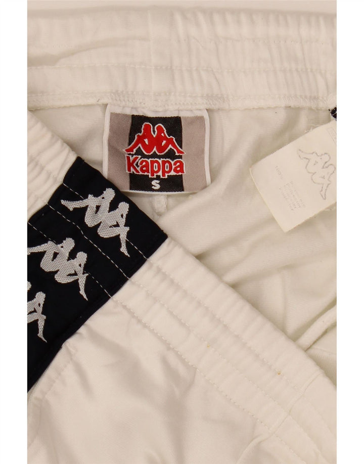 Pantaloni de trening cu grafică pentru bărbați Kappa, alb, poliester color bloc