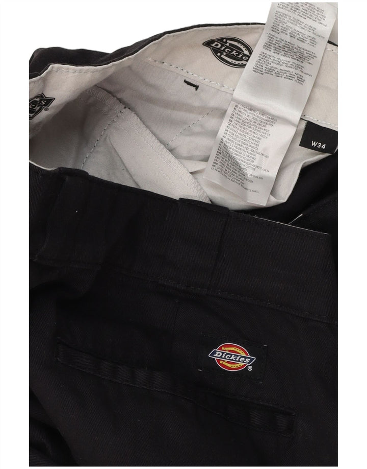 DICKIES Pantaloni chino drepți pentru bărbați W34 L31 poliester negru