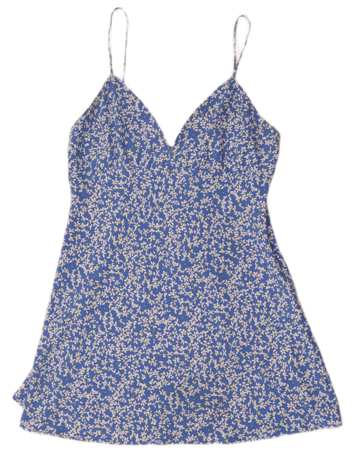 Rochie de soare pentru femei Zara UK 14 mare, albastru, floral, poliester