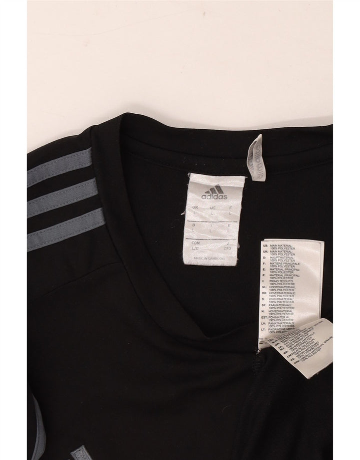 Tricou Adidas Climalite pentru bărbați Top mare, negru, poliester color bloc
