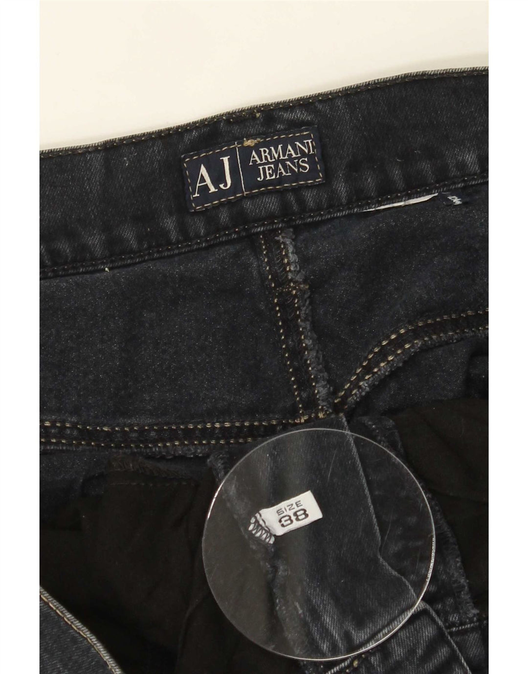 Blugi drepti pentru bărbați Armani W38 L27 bleumarin