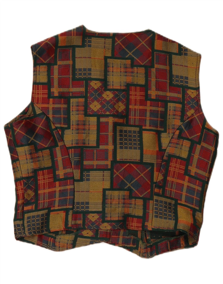 Vestă crop vintage pentru femei UK 14 Medium Multicolor Patchwork