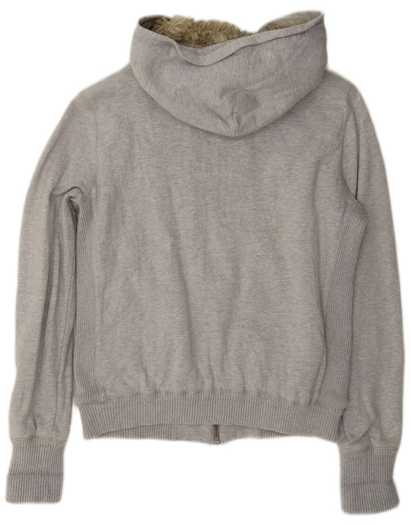 Pulover Benetton pentru femei Sherpa, cu fermoar, UK 16, mare, bumbac cu pete gri