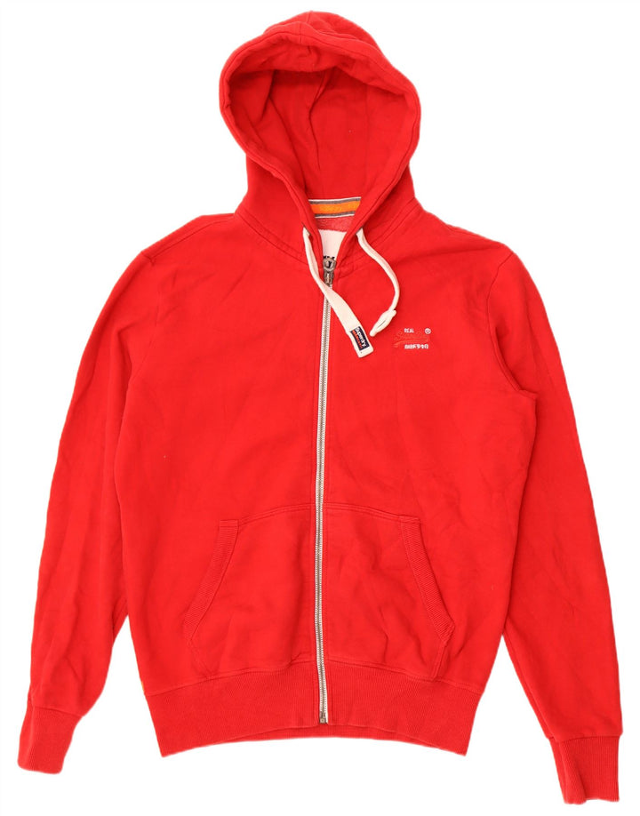 Pulover Superdry pentru bărbați, cu fermoar, bumbac roșu mare