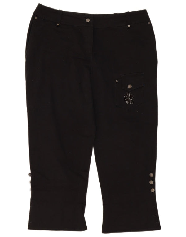 Fiorella Rubino Pantaloni Capri drepti pentru femei UK 12 Medium W34 L23 Negru