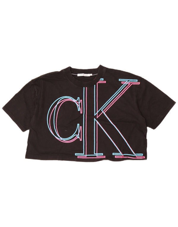 Tricou cu grafic supradimensionat pentru femei Calvin Klein, UK 18 XL, negru